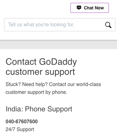 Godaddy chat support